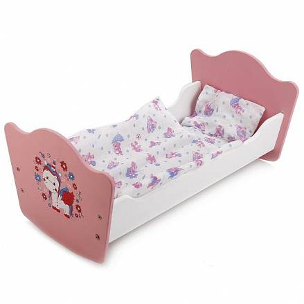 Кроватка для кукол - Милый пони, 52 см, с постельными принадлежностями 